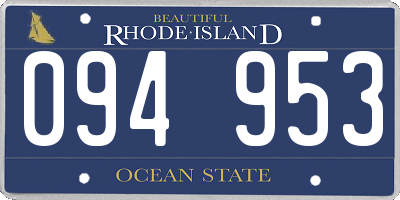 RI license plate 094953