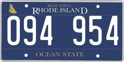 RI license plate 094954