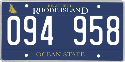RI license plate 094958