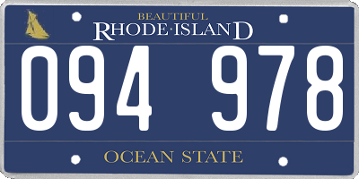 RI license plate 094978
