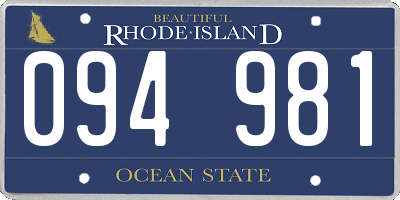 RI license plate 094981