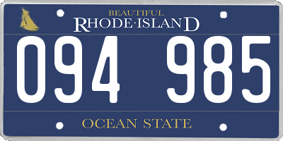 RI license plate 094985