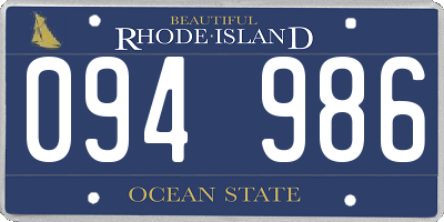 RI license plate 094986
