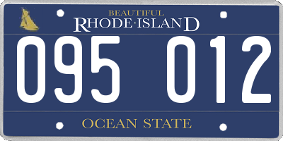 RI license plate 095012