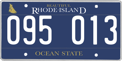 RI license plate 095013