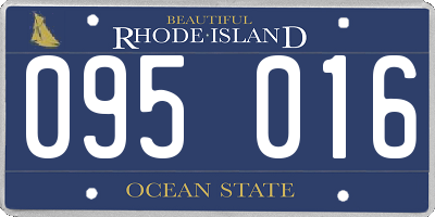 RI license plate 095016