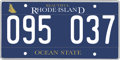 RI license plate 095037
