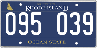 RI license plate 095039