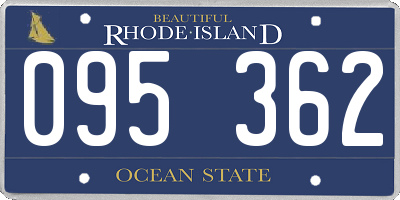 RI license plate 095362