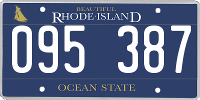 RI license plate 095387