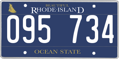 RI license plate 095734