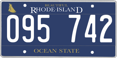 RI license plate 095742