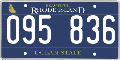 RI license plate 095836