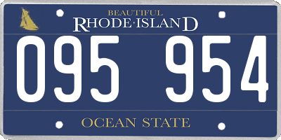 RI license plate 095954