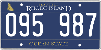 RI license plate 095987