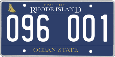 RI license plate 096001