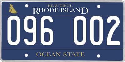 RI license plate 096002