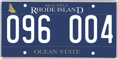 RI license plate 096004