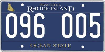 RI license plate 096005