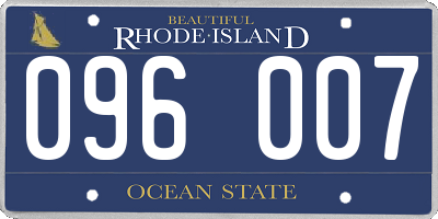 RI license plate 096007