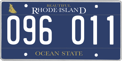 RI license plate 096011