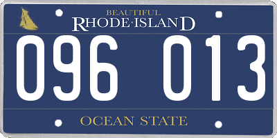 RI license plate 096013