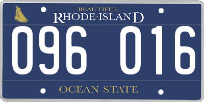RI license plate 096016