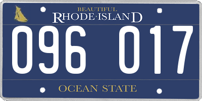 RI license plate 096017