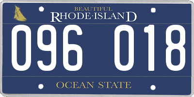 RI license plate 096018