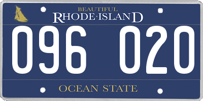 RI license plate 096020