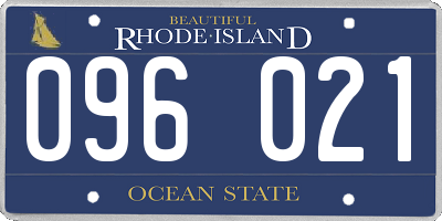 RI license plate 096021