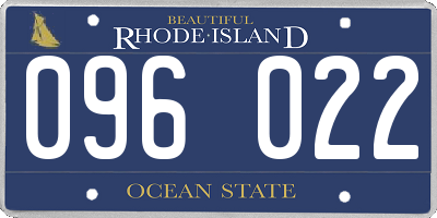RI license plate 096022