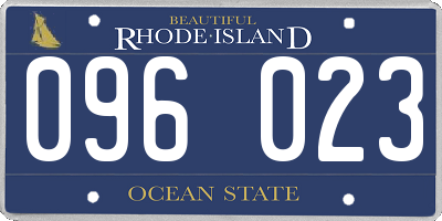 RI license plate 096023