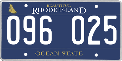 RI license plate 096025