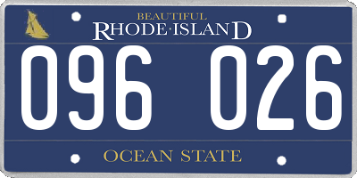 RI license plate 096026