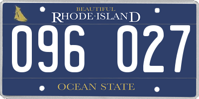 RI license plate 096027