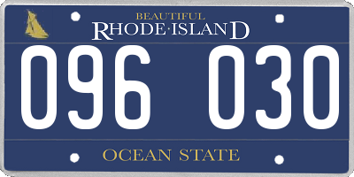 RI license plate 096030