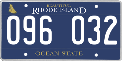 RI license plate 096032