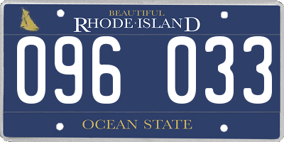 RI license plate 096033