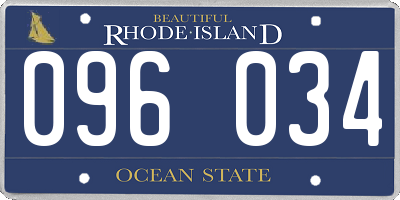 RI license plate 096034