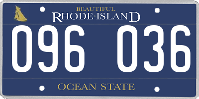 RI license plate 096036