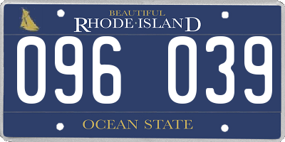 RI license plate 096039