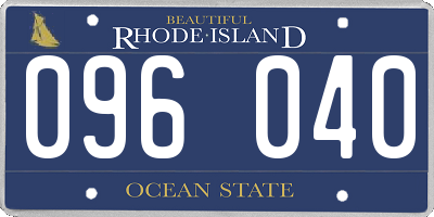 RI license plate 096040