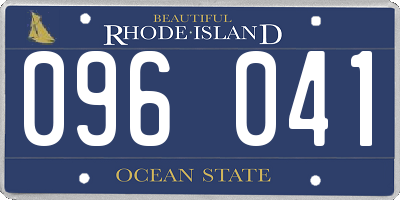 RI license plate 096041