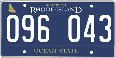 RI license plate 096043