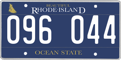 RI license plate 096044