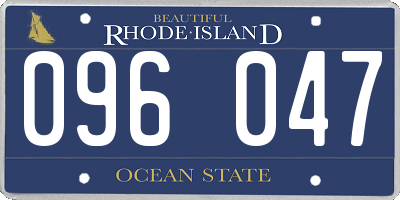RI license plate 096047