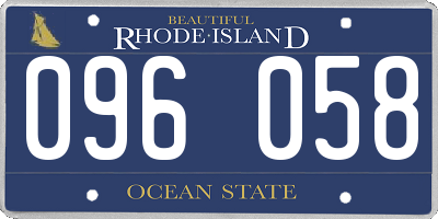 RI license plate 096058
