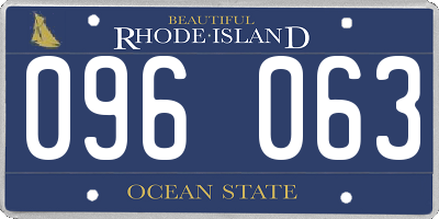 RI license plate 096063