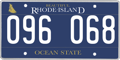 RI license plate 096068